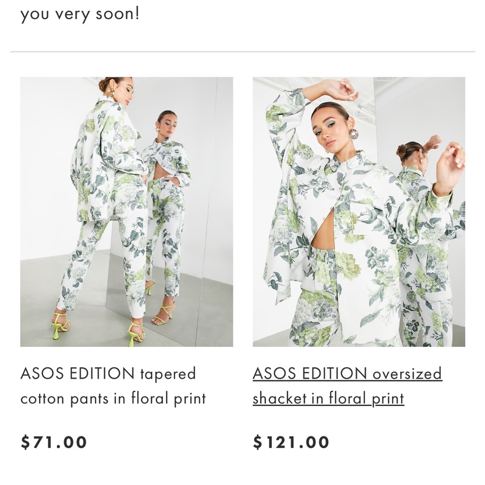 ASOS Floral Print Ankle & Cropped Jeans